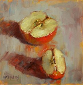 Image of a painting of apples. 
