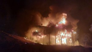 House Burning Oak Fire Mariposa County 