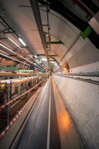 Image of the interior of the LHC at CERN. 
