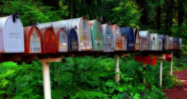 Image of a row of mailboxes.