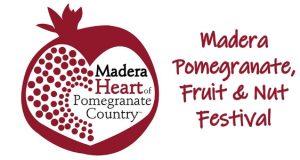 Image of a flyer for the Madera Pomegranate fruit and nut festival