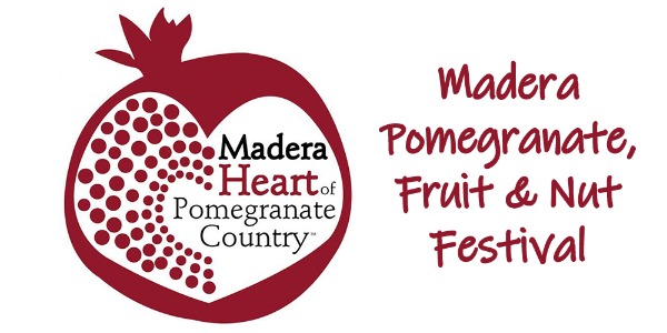 Image of a flyer for the Madera Pomegranate fruit and nut festival