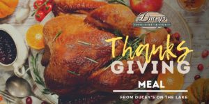 Image of a flyer for Duceys on the lake Thanksgiving meal