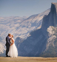 Image of a wedding in front of El Capitan in Yosemite.