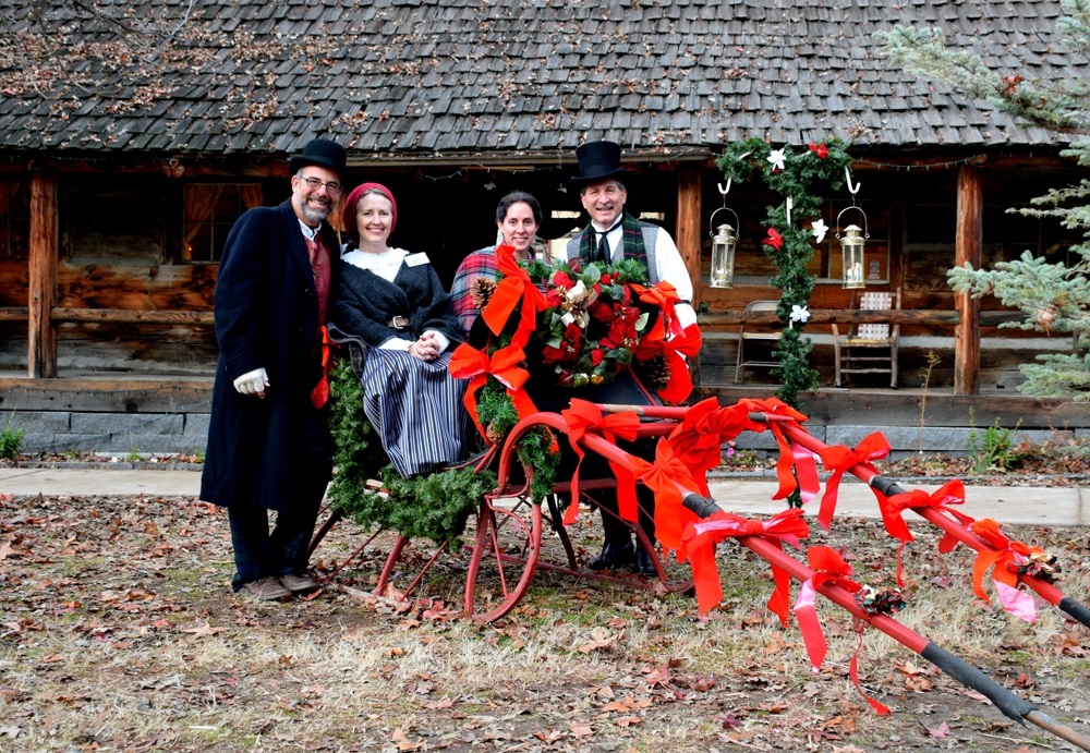 Image of townsfolk in a sleigh
