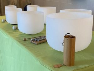 Image of sound bowls. 