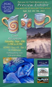 Image of the Sierra Art Trail preview exhibit flyer.