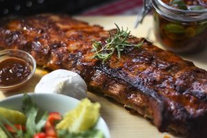 Image of BBQ spare ribs. 