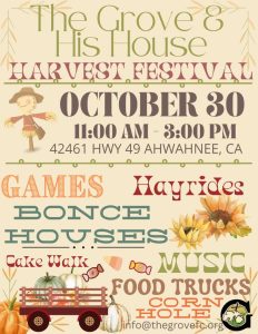 Flyer for the grove's harvest festival