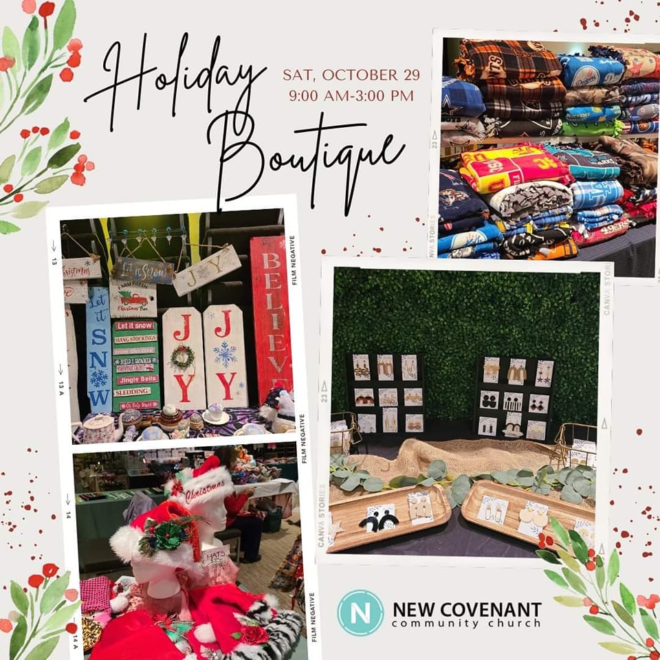 Flyer for the new covenant holiday boutique