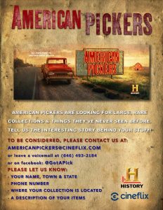 Image of the American Pickers flyer.