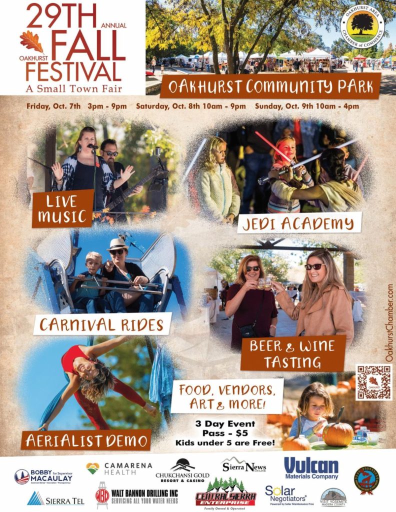 Flyer for the 29th annual oakhurst fall festival