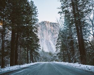 Image of Yosemite in winter. 