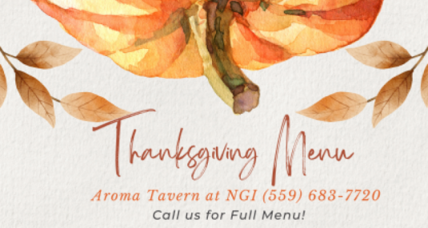 Image of the Aroma Tavern Thanksgiving Dinner flyer.
