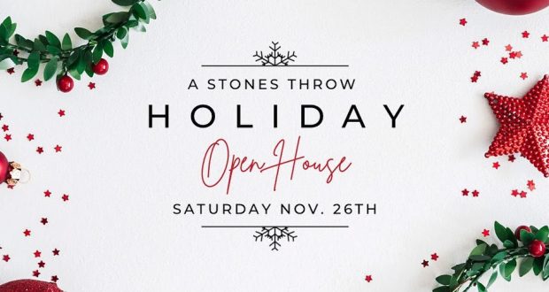 Flyer for a stone's throw holiday open house