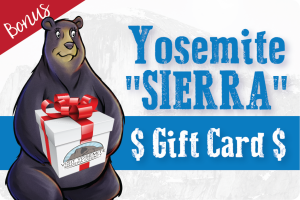 Image of the Yosemite Sierra Gift Card flyer. 