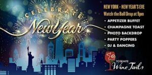 Flyer for a new year's eve party at wine trails