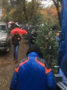 Image of a Scout Christmas tree sale from 2018.