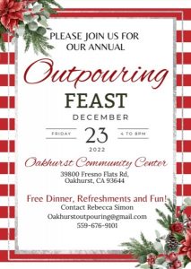 Image of the Oakhurst Outpouring flyer.