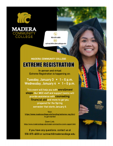 Image of Madera Community College flyer.