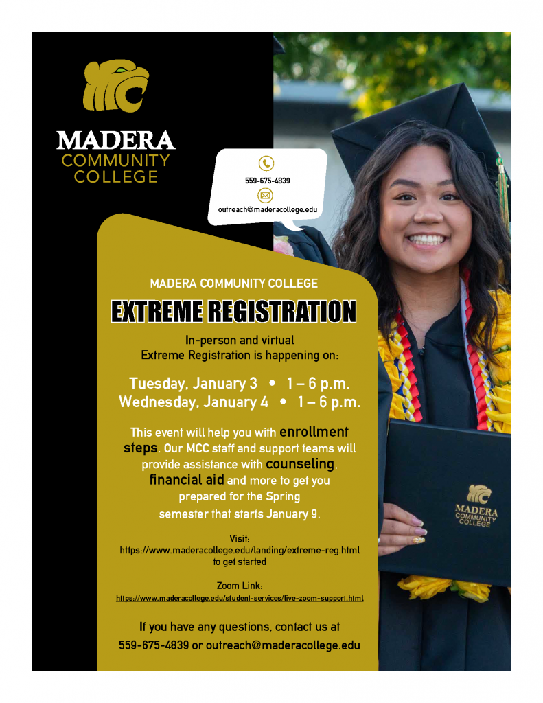 Image of Madera Community College flyer. 