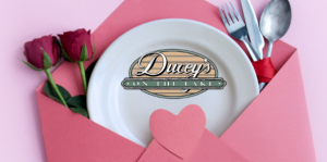 Flyer for Valentine's Day at Ducey's on the lake