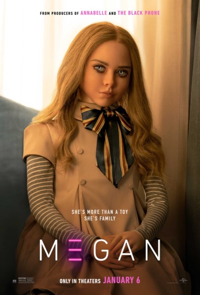 Image of the movie poster for "Megan." 