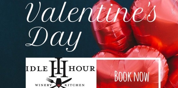Flyer for valentines day dinner at Idle Hour