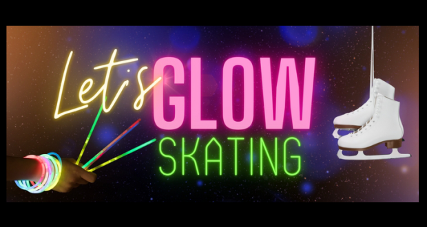 Image of a banner ad that says "Let's glow skating."