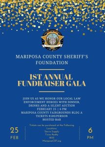 Image of the flyer for the Mariposa Sheriff's Foundation Gala Fundraiser.