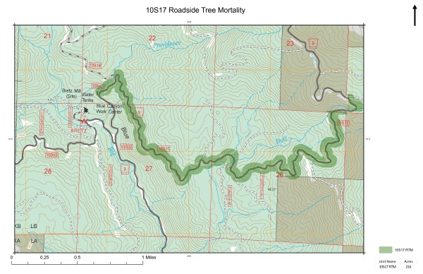Image of a tree mortality map. 