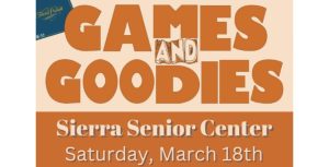 Header for games and goodies at the sierra senior center