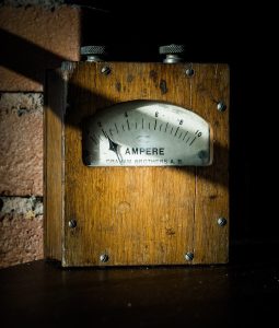 An antique amp meter.