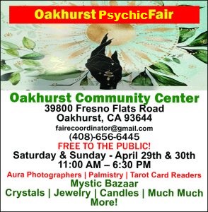 Flyer for the Oakhurst psychic fair