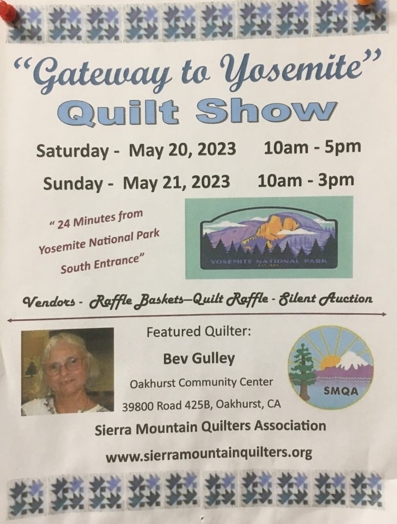 Flyer for the sierra mountain quilters association quilt show