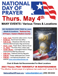 Image of the flyer for the National Day of Prayer.