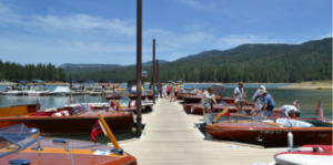 Image of boats on the dock at millers landing bass lake