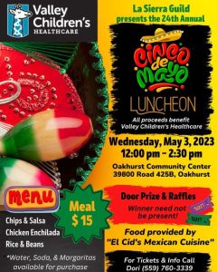 Flyer for the cinco de mayo luncheon by the La Sierra Guild