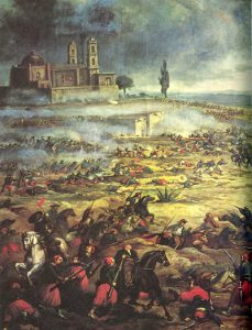 Image of a painting of The Battle of Puebla.