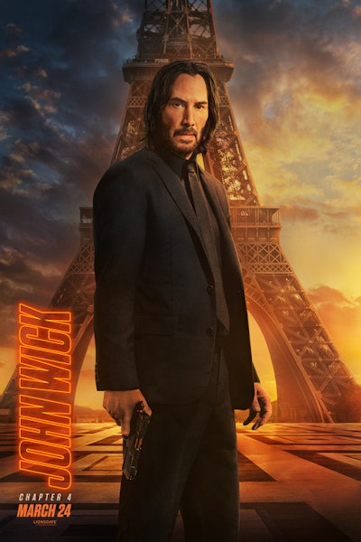 Image of the movie poster for John Wick - Chapter 4. 