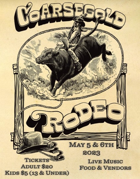 Image of the flyer for the Coarsegold Rodeo.