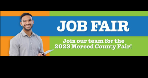 Image of the banner ad for the the job fair at the Merced County Fair.