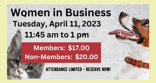 Image of the flyer for the Women in Business luncheon.