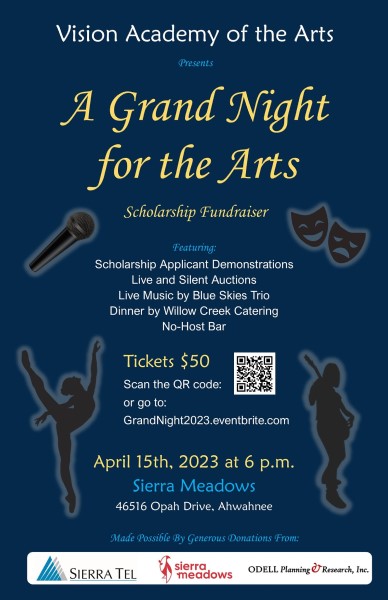 Image of the banner ad for "A Grand Night for the Arts." 