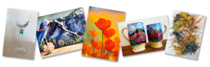 Image of an assortment of art products from Sierra Art Trails.