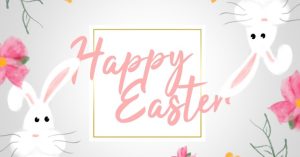 Image of a banner that says "Happy Easter."