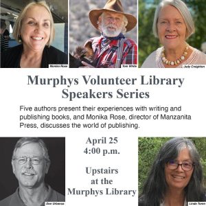 Flyer for the Murphys Volunteer Library Speaker Series