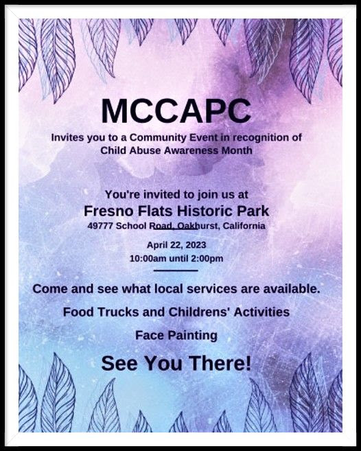 Flyer for Madera County Child Abuse Prevention Council event