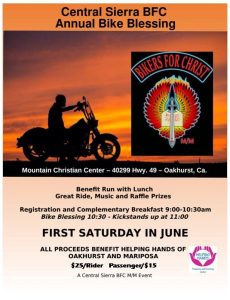 Image of the bike blessing flyer.