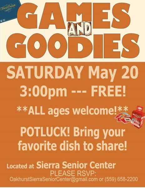 Image of the flyer for the game day potluck. 